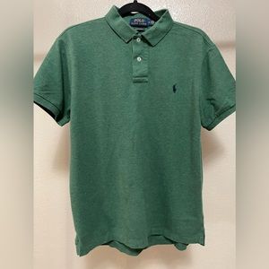 Men’s Polo Ralph Lauren heather green polo shirt, Custom slim fit, size medium